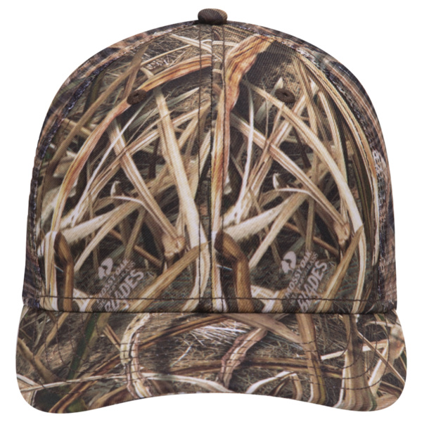 OTTO CAP Mossy Oak Camouflage Superior Polyester Twill 6 Panel Low Profile Mesh Back Trucker Hat Thumbnail